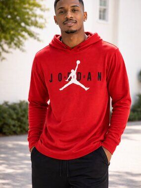 Red Jordan Hoodie Men's - Classic Jumpman Logo - Comfortable Athletic Wear